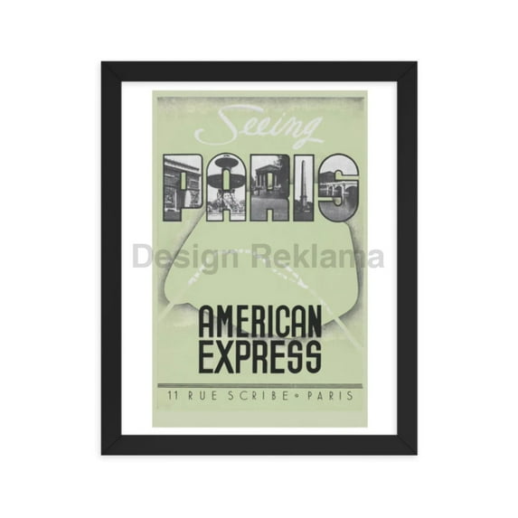 Seeing Paris with American Express, circa 1936. Framed Vintage Travel Poster
