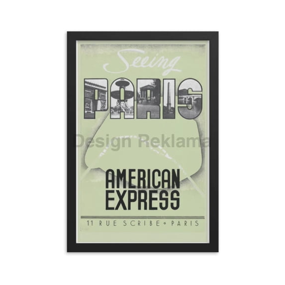Seeing Paris with American Express, circa 1936. Framed Vintage Travel Poster