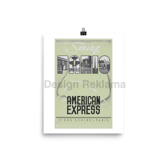 Seeing Paris with American Express, circa 1936. Unframed Vintage Travel Poster