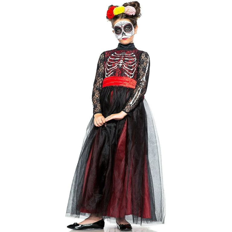 Seeing Red Inc Lacy Day of the Dead Costume for Children Size