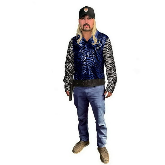 Seeing Red King of Tigers Adult Costume | Blue Shirt With Silver Sleeves | XX-Large Male