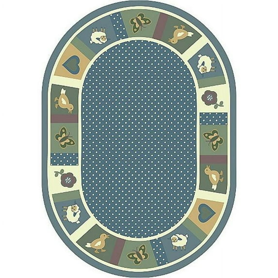 Seeing Spots Soft 3 ft.10 in. x 5 ft.4 in. Oval WearOn Nylon Machine Tufted- Cut Pile Just for Kids Rug