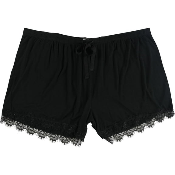 Seeing Stars Womens Lace-Trim Pajama Shorts, Black, Plus Size, 2X