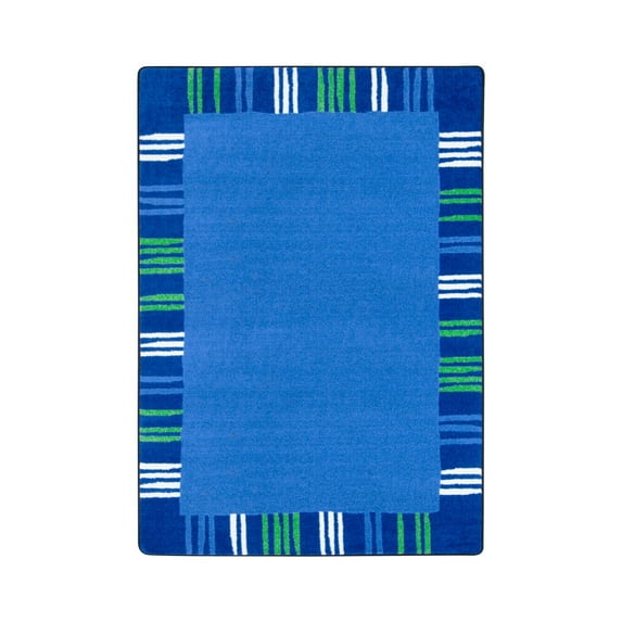 Seeing Stripes 10'9" x 13'2" area rug in color Seaglass