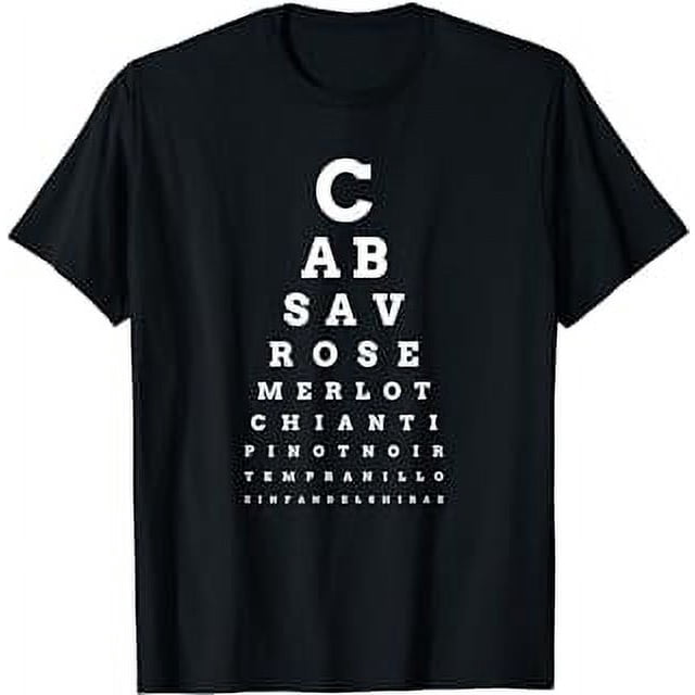 Seeing Wine Chart Eye Test for Red Wine Lovers Shirt