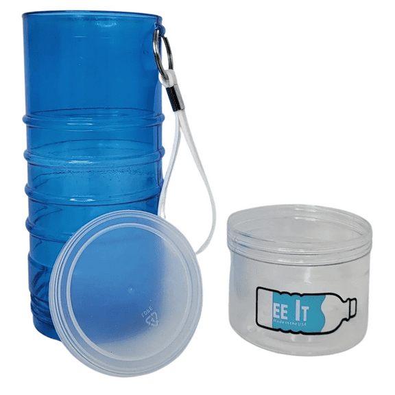 Seeit® Blue Portable Bottle Holder with Clear Detachable Container Fits 16.9 Fl oz