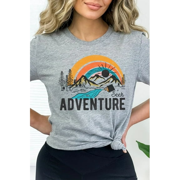 Seek Adventure Forest Mountain Camp Graphic Tee T-Shirt
