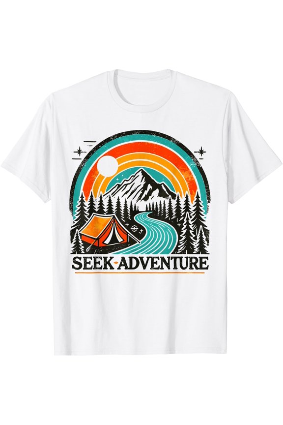 Seek Adventure Graphic Explore the Outdoors & Camping Fun T-Shirt