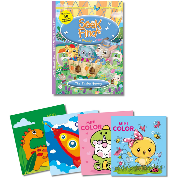 Seek & Find with Freddy and Ellie® The Easter Bunny + 4 Mini Color Combo Set