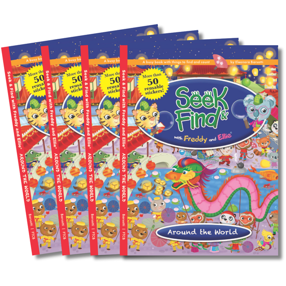 Seek & Find with Freddy and Ellie Around the World 4 Book Set