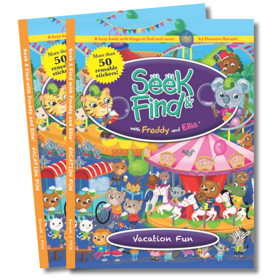 Seek & Find with Freddy and Ellie Vacation Fun 2 Book-Set, 32 Pages