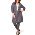 thumbnail image 1 of Seek No Further Women’s Plus Size Ponte Open Front Long Cardigan, 1 of 8