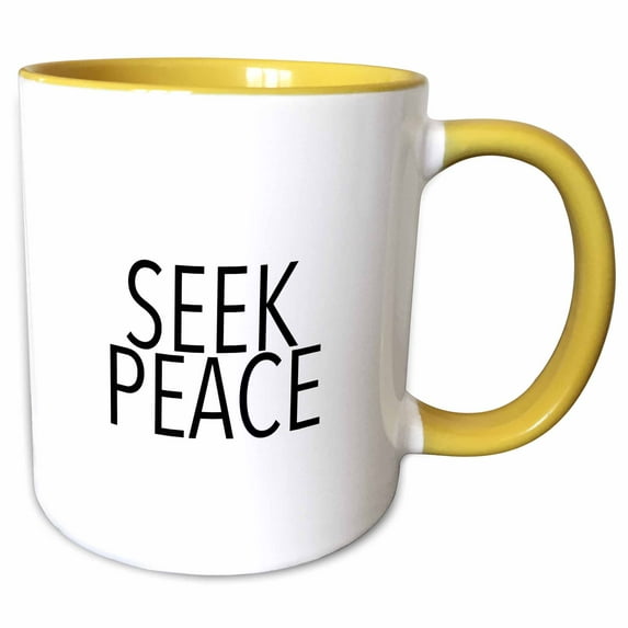 Seek Peace Black 11oz Two-Tone Yellow Mug mug-307448-8