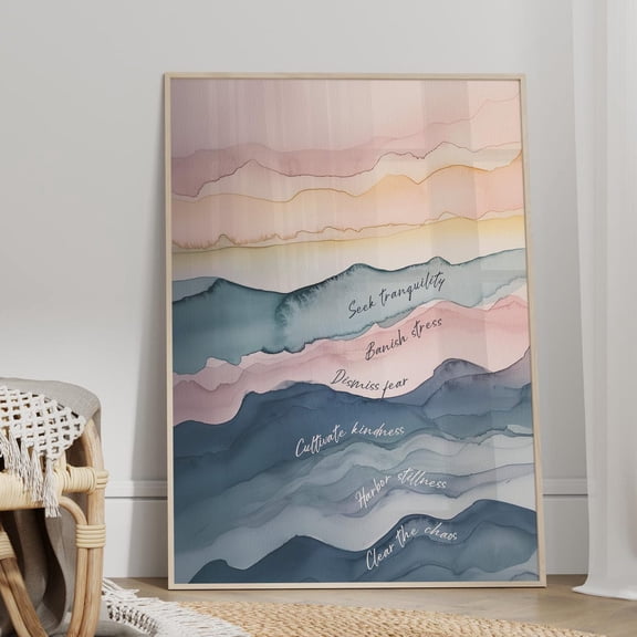Seek Tranquility Dismiss Fear Wall Art Print, Unframed Paper Poster 8x10in