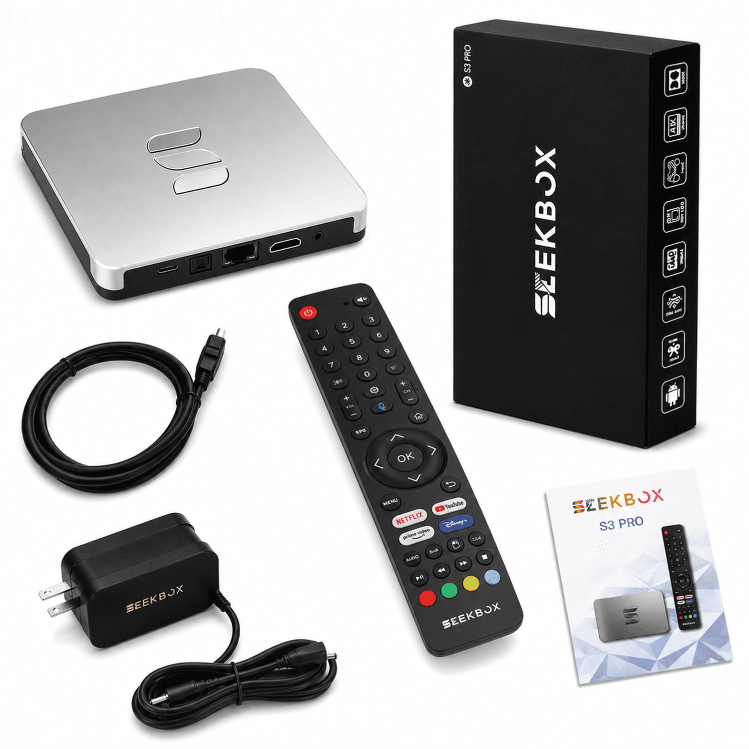 SeekBox 3PRO– 4GB RAM 64GB ROM, Android 11.0, 4K Ultra HD, Wi-Fi 6