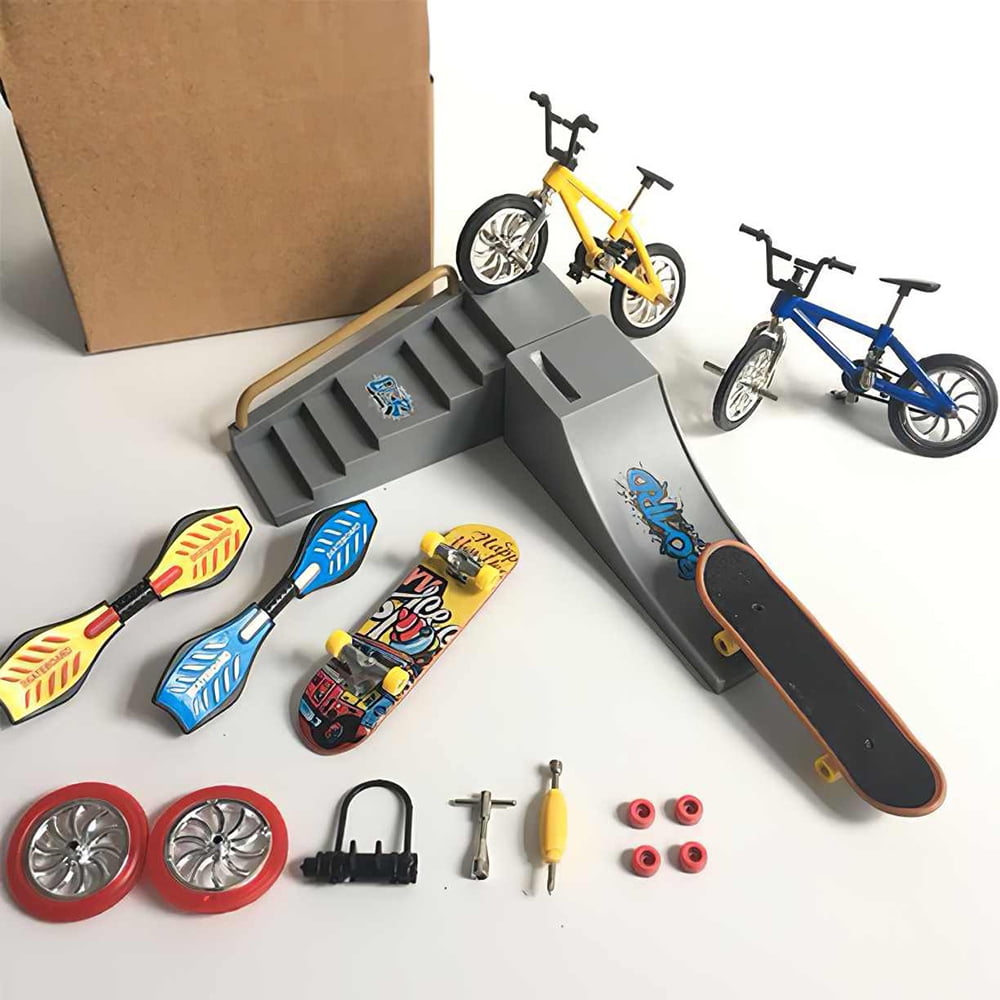 5pcs Mini Pack Finger Board Tech Skateboard Deck Truck Toy Gift