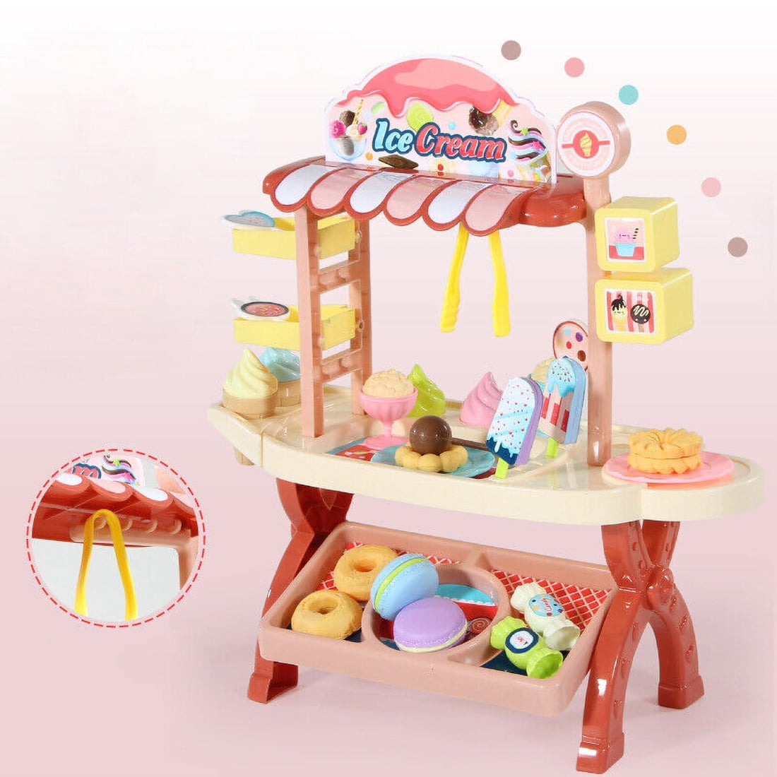 SeekFunning Simulation ice cream carts toy 1 Set Ice Cream Cart Toys