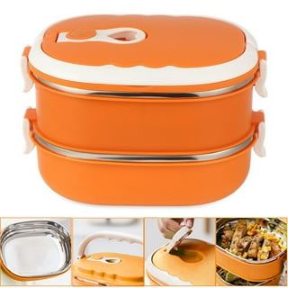 ANGGREK Thermal Lunch Box Stackable Hot Food Insulated Box 304 Stainless  Steel Round Lunchbox Sealed Food Containers,Stackable Thermal Lunch Box, Thermal Lunchbox 