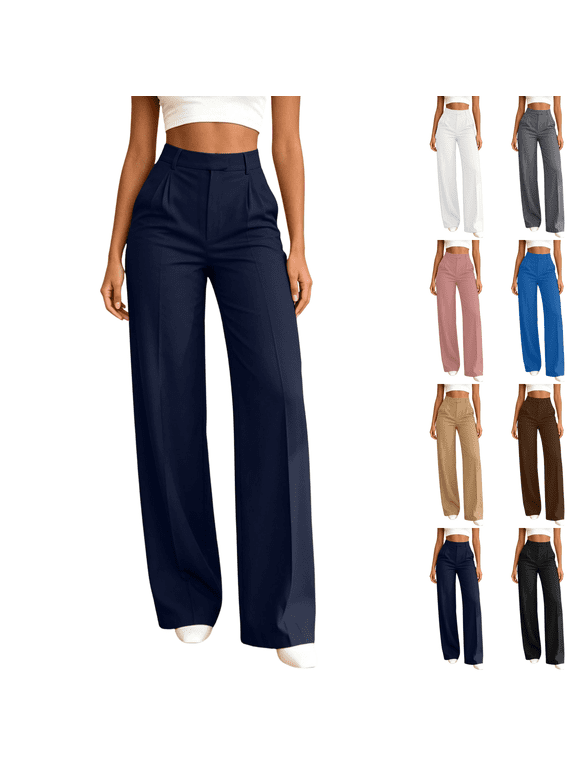 Wide Leg Loose Pants for Women High Waisted Business Casual Slack Pants