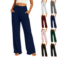 thumbnail image 1 of SeekIslan Women's Wide Leg Yoga Pants High Waist Soft Lounge Pants with Pockets for Relaxing Daily Wear, 1 of 9