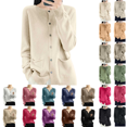 thumbnail image 1 of SeekIslan Women's Crew Neck Button Front Cardigan with Pockets, 1 of 5