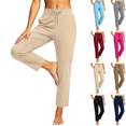 thumbnail image 1 of SeekIslan Women's Drawstring Straight Leg Pants with Pockets for Yoga and Daily Wear, 1 of 9
