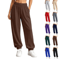 thumbnail image 1 of SeekIslan Women's Elastic Waist Sweatpants with Pockets Cuffed Jogger Pants for Daily Workout, 1 of 9
