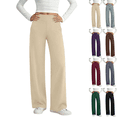 thumbnail image 1 of SeekIslan Women's High Waist Straight Wide Leg Yoga Pants with Pockets for Workout, 1 of 8