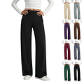 thumbnail image 1 of SeekIslan Women's High Waist Straight Wide Leg Yoga Pants with Pockets for Workout, 1 of 8