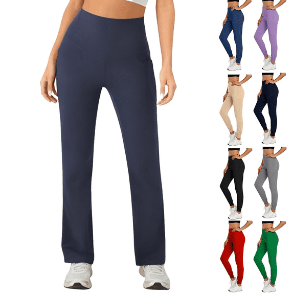 SeekIslan Women's Yoga Pants Solid Collor for Gym and Daily Wear