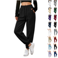 thumbnail image 1 of SeekIslan Womens Relaxed Joggers Drawstring High Waist Cuffed Pants with Pockets for Running Travel, 1 of 1