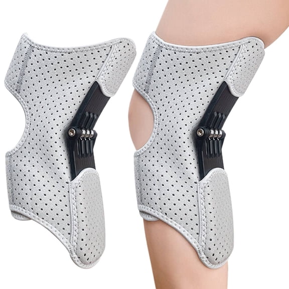 SeekLGT 21.25 in Grey Knee Booster Brace, Joint Support Spring Stabilizer with Non-Slip Breathable Mesh, Powerful Rebound Assistive Device for Seniors and Hiking, 1pc
