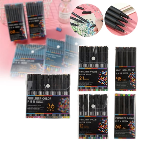 SeekLGT 24 Color Fine Tip Fineliner Pens Superfine Line Drawing Markers for Journaling Planning and Coloring Washable Watercolor Pens