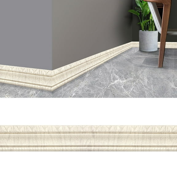 SeekLGT 3D Decorative Floral Molding Wallpaper Border Waterproof Peel and Stick Trim for Bathroom Kitchen Countertop and Backsplash Tile Sticker 3 in x 90 in 1 Roll
