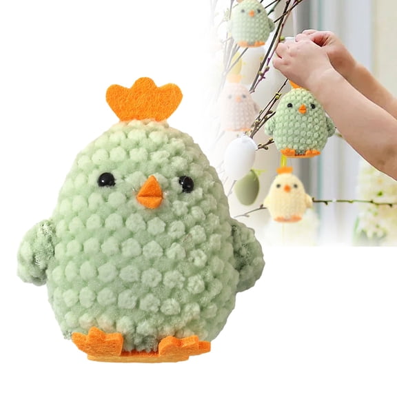 SeekLGT 3D Easter Fluffy Chick Ornament Cute Spring Chicken Decoration for Tabletops and Shelves Holiday Home Decor Small Easter Decoration 1 Piece