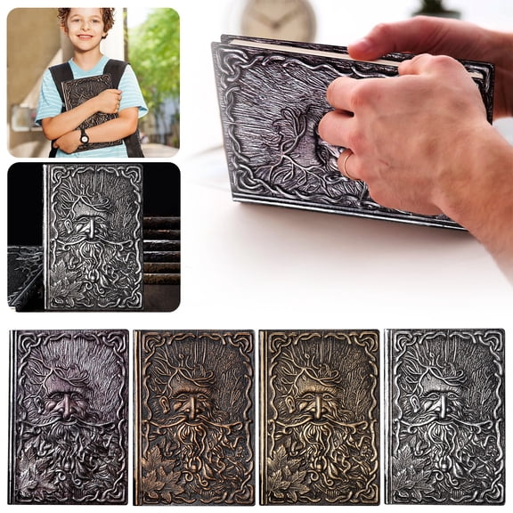 SeekLGT 3D Embossed Tree Person Notebook Antique Bronze European Retro Handmade Journal for Gaming Diary and Gift Collection