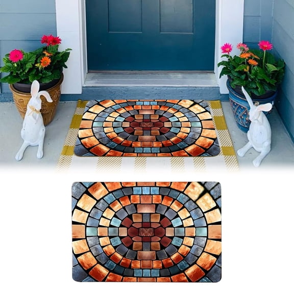 SeekLGT 3D Optical Illusion Brick Rug 23.6x71.6 Inch Non-Slip Area Rug Bottomless Hole Design Modern Living Room Bedroom Entryway Mat Floor Decor