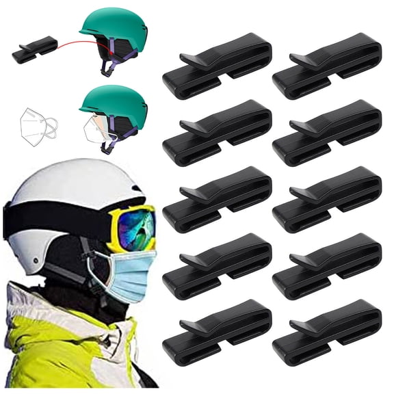 SeekLGT 4 Pack Small 24mm Mask Clips for Ski Helmets, Universal Plastic Hooks for Snowboard Gear and Secure Face Mask Attachment