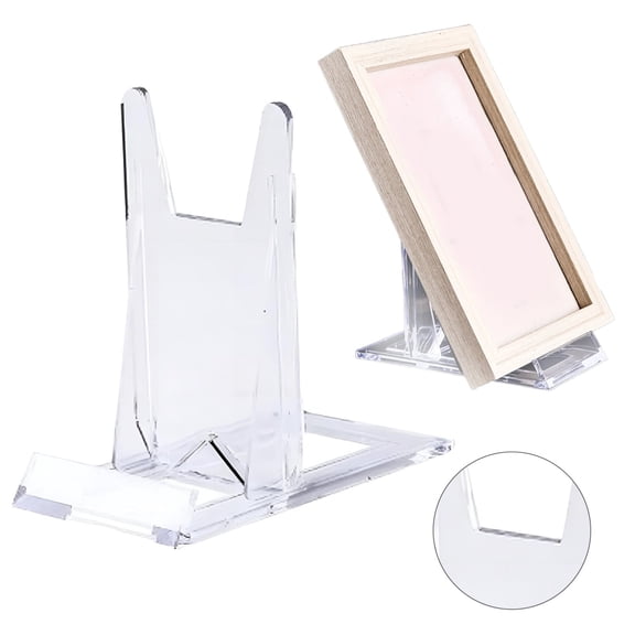 SeekLGT Acrylic Display Stand Adjustable Clear Easel for Books Photos Comics Albums Phone Desktop Home Display