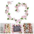 thumbnail image 1 of SeekLGT Artificial Cherry Blossom Garland Pink Flower Vine Hanging Floral Decor for Home Wedding Wall Pipe Cover Decoration 1 Piece, 1 of 9
