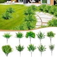 thumbnail image 1 of SeekLGT Artificial Persian Fern Grass 7 Forked Fake Green Plants Faux Simulation Foliage for Outdoor Garden Wedding Decor 1PC, 1 of 9