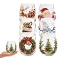 thumbnail image 1 of SeekLGT Christmas Wine Glasses 3D Christmas Glass Art Cup Embossed Holiday Drinkware Decorative Christmas Glasses Cup for Home Table Decor Party Toast Unique Christmas Gifts 1 pc, 1 of 7