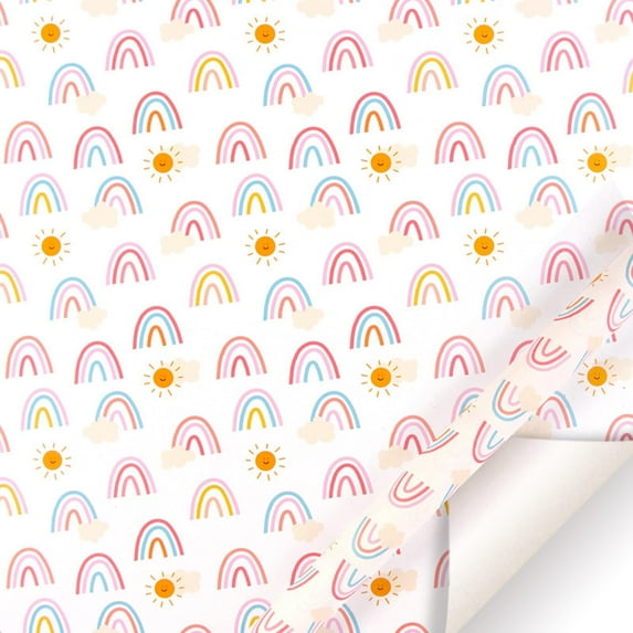 SeekLGT Colorful Rainbow Dot Love Heart Wrapping Paper Roll Bright Polka Dot Gift Wrap for Valentine's Day Birthday Holiday