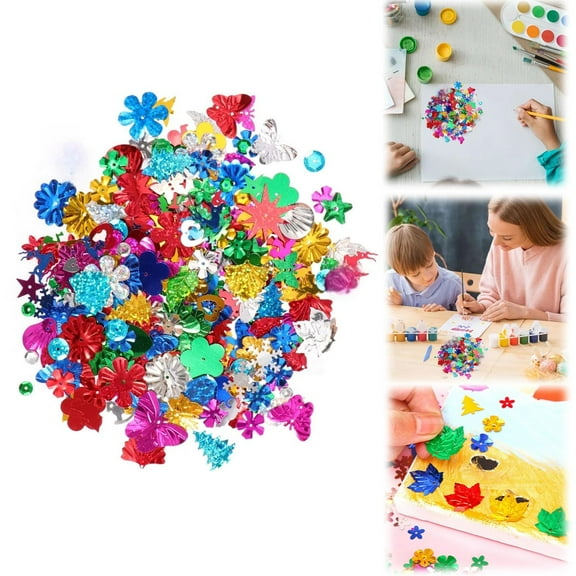 SeekLGT Craft Sequins Loose Cup Mixed Shapes Glitter Spangles for DIY Embellishments Scrapbooking Jewelry Clothing Holiday Christmas Decorations Plastic Sparkle