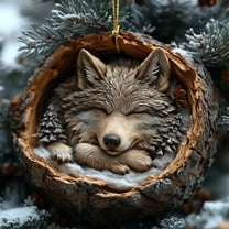 SeekLGT Cute Animal Christmas Ornaments Acrylic 3D Effect Holiday Hanging Decor Reindeer Penguin Bear Festive Tree Gift Tags Stocking Stuffers