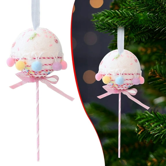 SeekLGT Cute Christmas Ice Cream Dessert Ornaments Mini Faux Donut Cupcake Candy Tree Hanging Decor Colorful Sweet Treat Props for Holiday Party