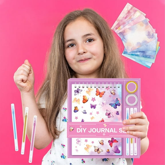 SeekLGT DIY Journal Kit for Girls Scrapbook Kit Journaling Art Set Creative Art Diary Craft Gift for Teen and Tween Girls