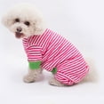 thumbnail image 1 of SeekLGT Dog Pajamas Soft Cotton Striped Jumpsuit Comfortable Doggy PJs for Small and Medium Dogs Breathable Puppy Sleepwear and Cat Apparel Overall Style Blue 1SET, 1 of 3