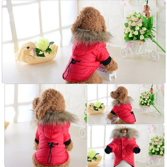 SeekLGT Dog Puffer Jacket Extreme Cold Dog Jacket Down Cotton-Padded Winter Insulated Dog Jackets with Sherpa Lining for Large Medium Dogs Windproof Dog Snow Coat Black 1PC