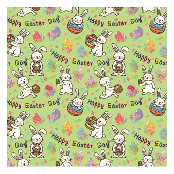 SeekLGT Easter Wrapping Paper Gift Sheet with Spring Pastel Patterns, Bunny and Holiday Design Gift Wrap Paper for Birthday and Easter Party Use, 1x sheet